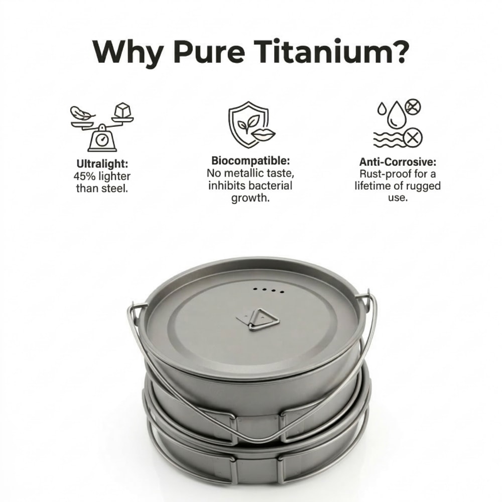 Camping Cookware Set Ultra Lightweight Pot & Pan for Backpacking Hiking Cooking