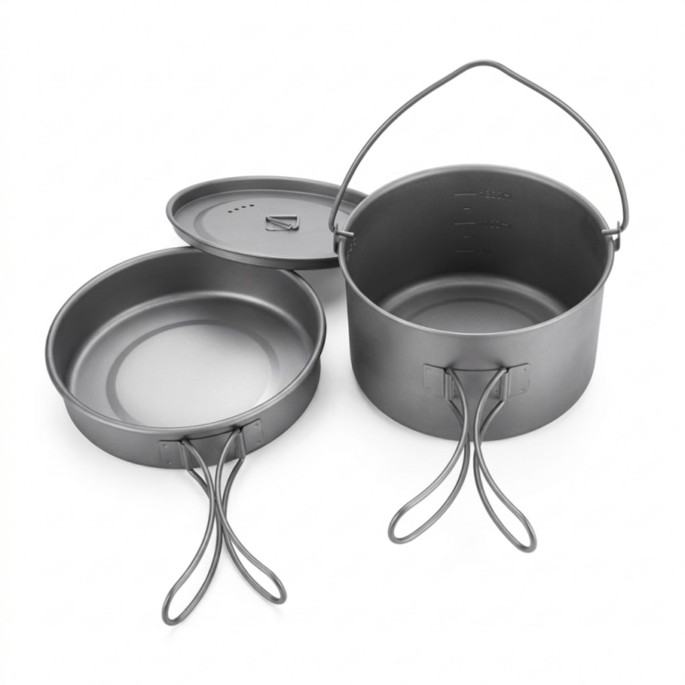 Camping Cookware Set Ultra Lightweight Pot & Pan for Backpacking Hiking Cooking