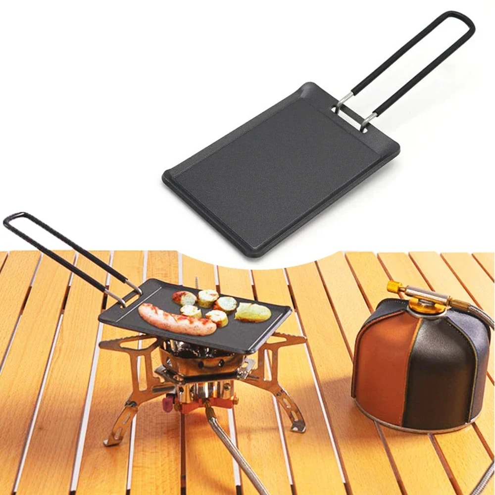Portable Camping Grill Pan Mini BBQ Frying Pan For Outdoor Cooking Backpacking 2