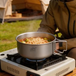 ultralight titanium camping pot for backpacking and outdoor cooking