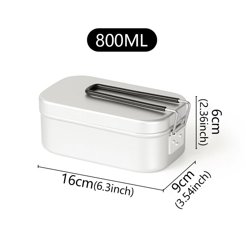 Portable Aluminum Camping Bento Box Mess Kit With Foldable Handles 7