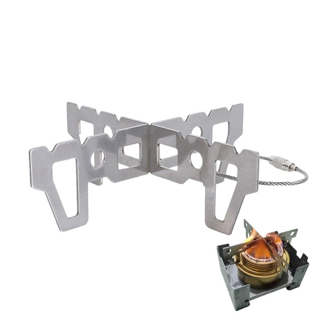 High Efficiency Titanium Camping Stove StandFoldable Cross Rack For Outdoor Cooking Gear 1