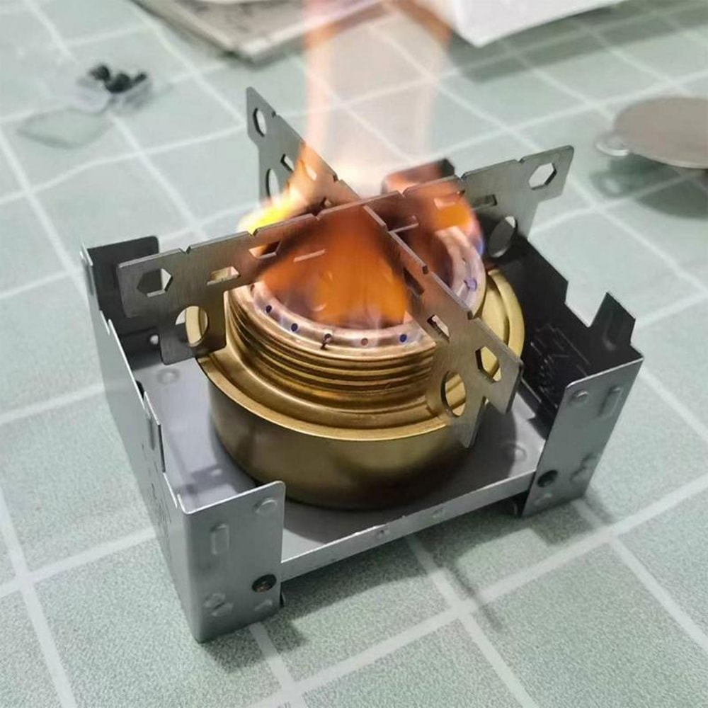 High Efficiency Titanium Camping Stove StandFoldable Cross Rack For Outdoor Cooking Gear 3