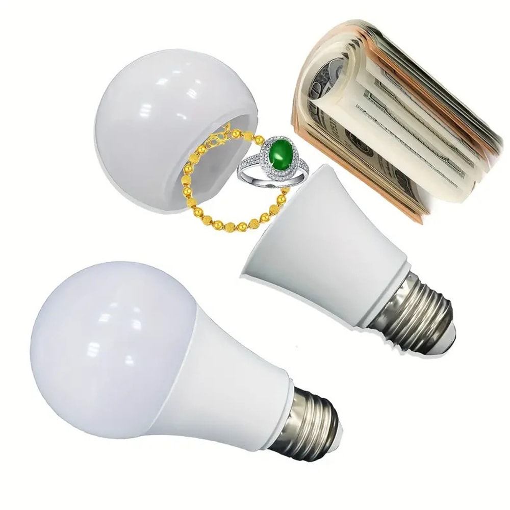 Hidden Light Bulb Safe Secret Storage Diversion Container for Home Office Security