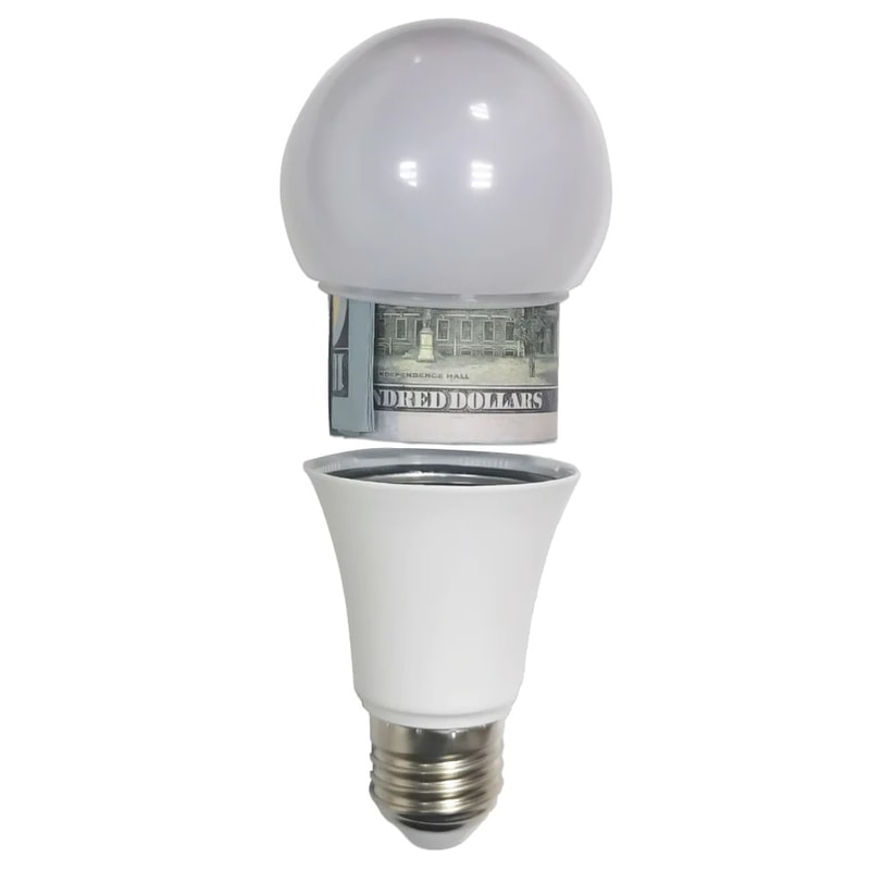Hidden Light Bulb Safe Secret Storage Diversion Container for Home Office Security