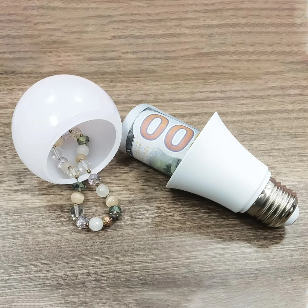 Hidden Light Bulb Safe Secret Storage Diversion Container for Home Office Security