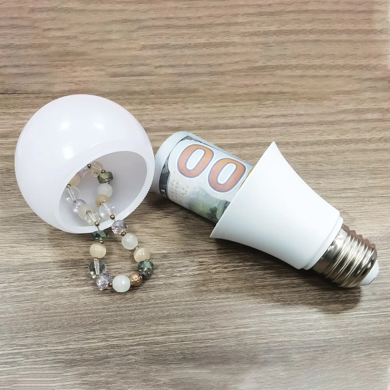 Hidden Light Bulb Safe Secret Storage Diversion Container for Home Office Security