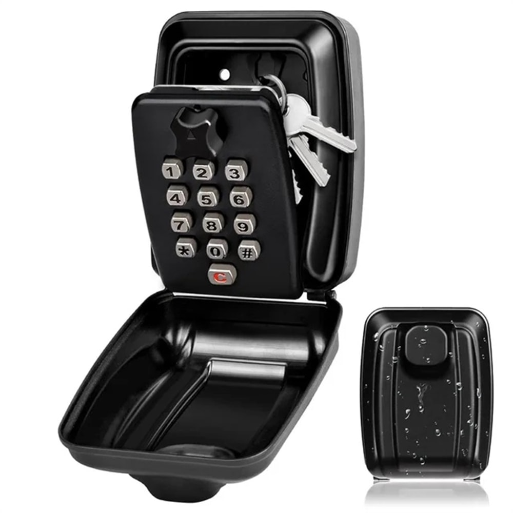 Wall Mounted Key Lock Box Waterproof Outdoor Key Safe With Combination Lock 0
