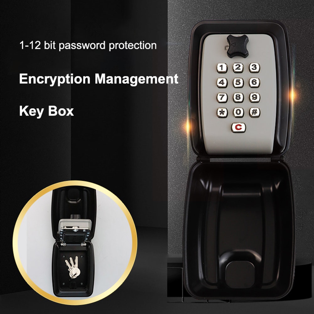 Wall Mounted Key Lock Box Waterproof Outdoor Key Safe With Combination Lock 2