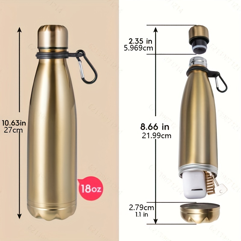 Stainless Steel Diversion Safe Water Bottle With Hidden Compartment For Cash And Valuables 2
