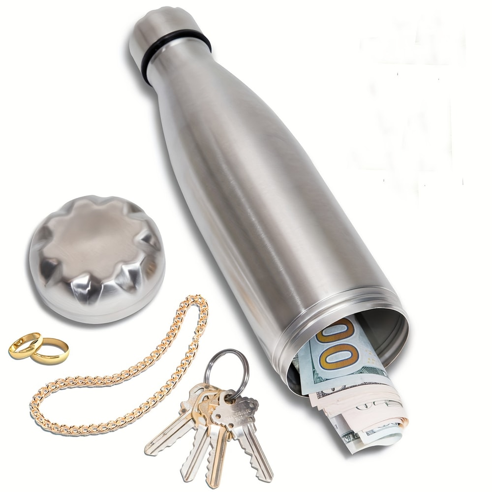 Stainless Steel Diversion Safe Water Bottle With Hidden Compartment For Cash And Valuables 6