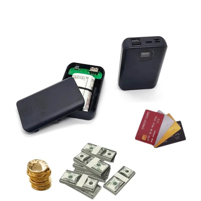 Portable Hidden Safe Box Disguised Power Bank Secret Stash Container