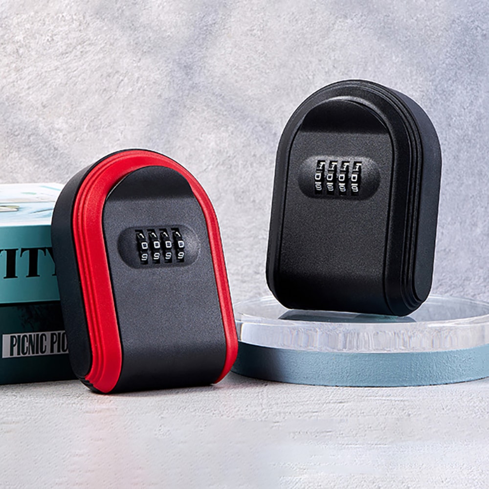 Wall Mounted Key Lock Box Safe with Digit Code Secure Outdoor Key Storage Organizer