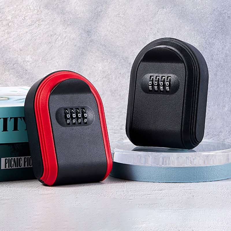 Wall Mounted Key Lock Box Safe with Digit Code Secure Outdoor Key Storage Organizer