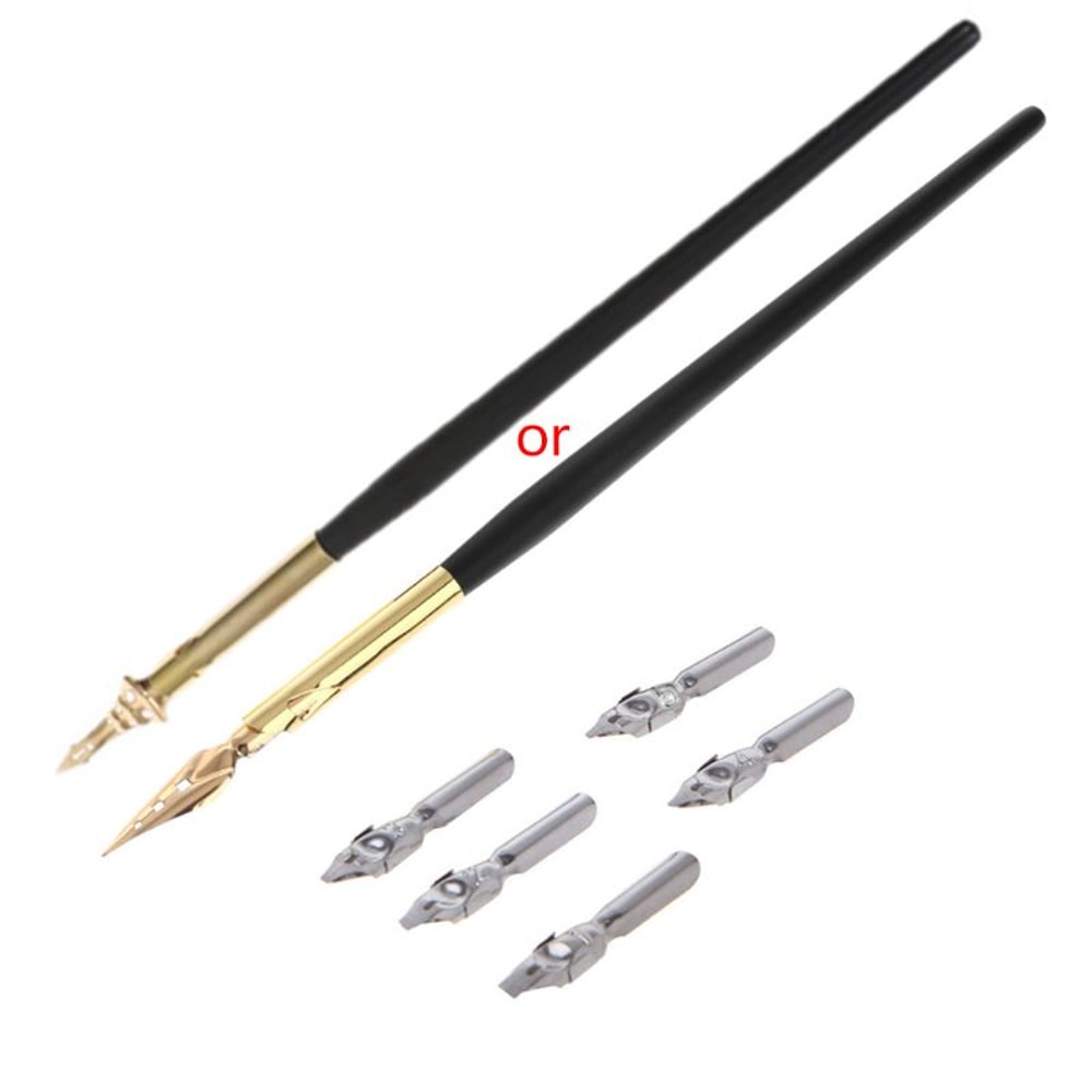 Vintage Calligraphy Pen Set with Nibs Elegant Dip Ink Signature Writing Kit