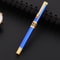 Blue Hollow Sculpted Fountain Pen Luxury Metal Calligraphy Writing Pen 6