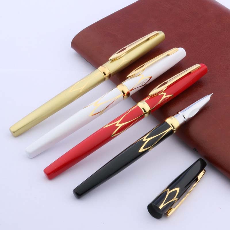Luxury Fountain Pen With Gold Trim Fine Nib Elegant Writing Gift Pen 3