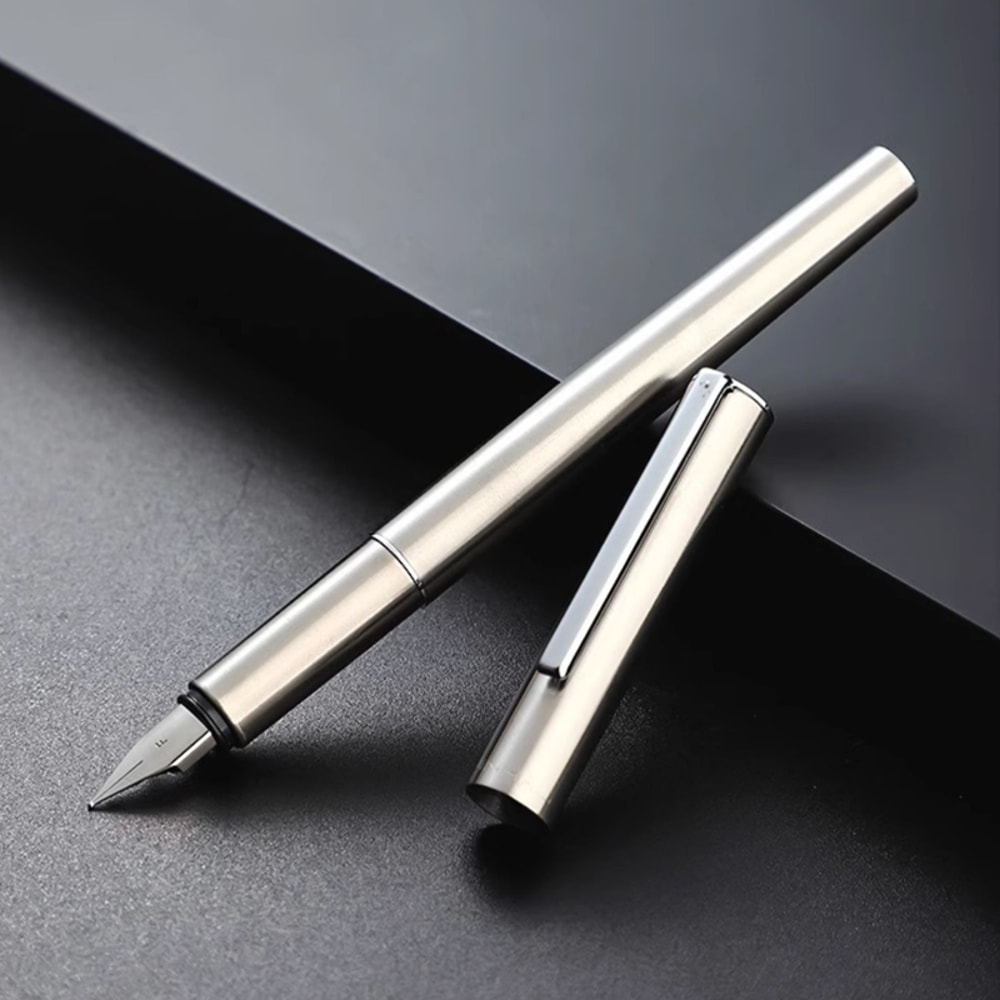 Extra Fine Nib Fountain Pen Stainless Steel Black Luxury Writing Pen For Office And Calligraphy 3