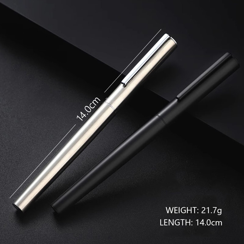 Extra Fine Nib Fountain Pen Stainless Steel Black Luxury Writing Pen For Office And Calligraphy 5