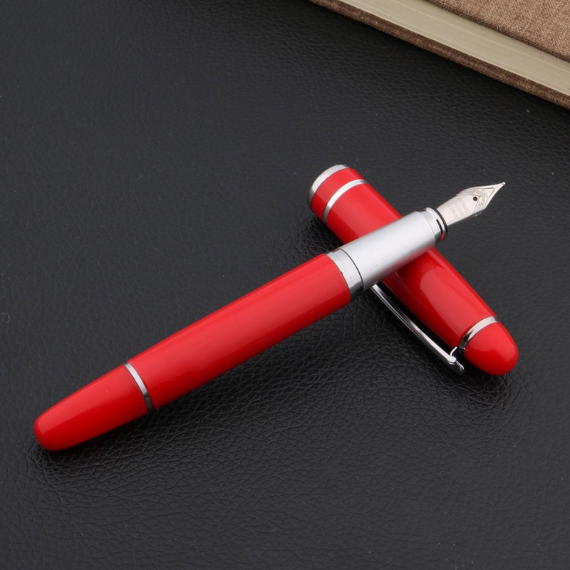 Luxury Red Fountain Pen Medium Nib Elegant Calligraphy Writing Gift Pen 4