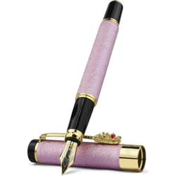 luxury crystal fountain pen with gold finish medium nib signature writing pen