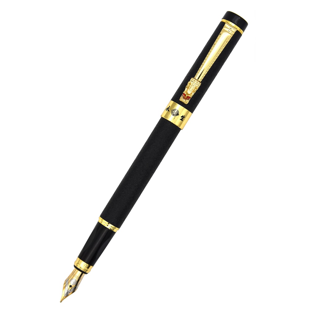 Luxury Crystal Fountain Pen With Gold Finish Medium Nib Signature Writing Pen 8