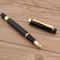 Luxury Metal Fountain Pen Golden Black Medium Nib Writing Gift 0