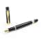 Luxury Metal Fountain Pen Golden Black Medium Nib Writing Gift 4
