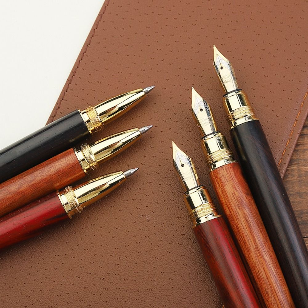 Luxury Wood Fountain Pen Smooth Ink Business Signature Writing Pen 5
