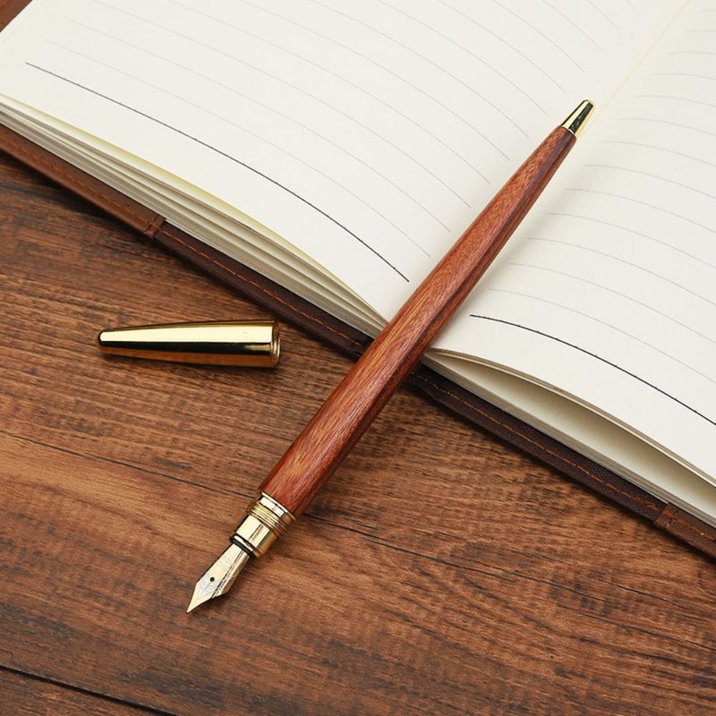 Luxury Wood Fountain Pen Smooth Ink Business Signature Writing Pen 4