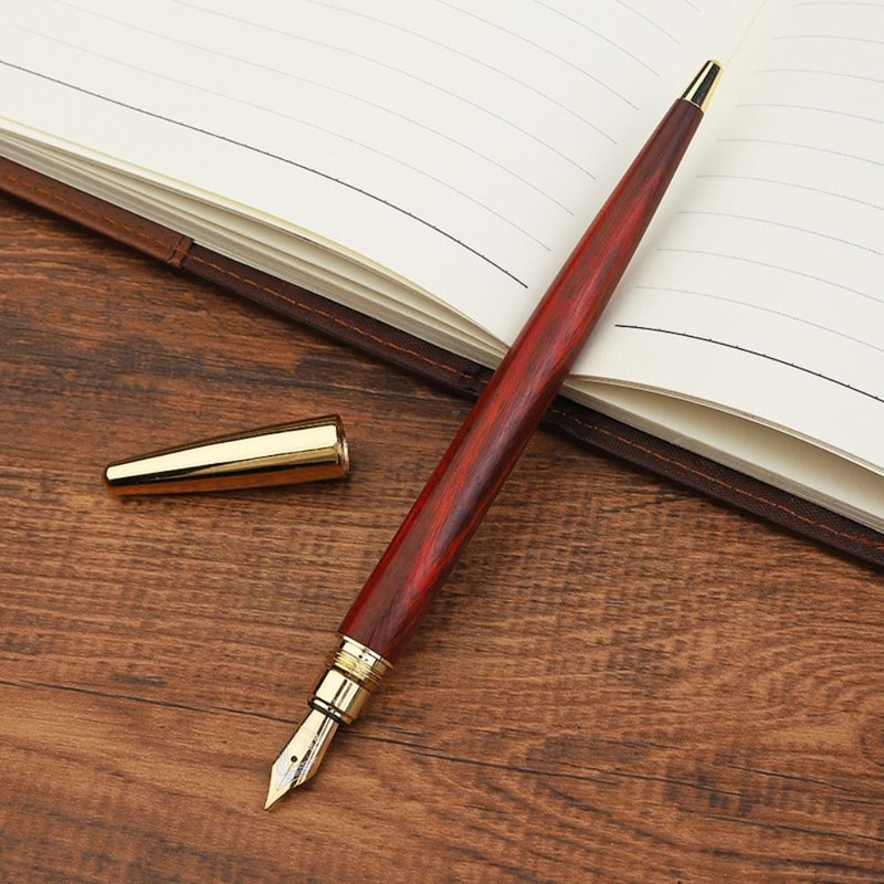 Luxury Wood Fountain Pen Smooth Ink Business Signature Writing Pen 6
