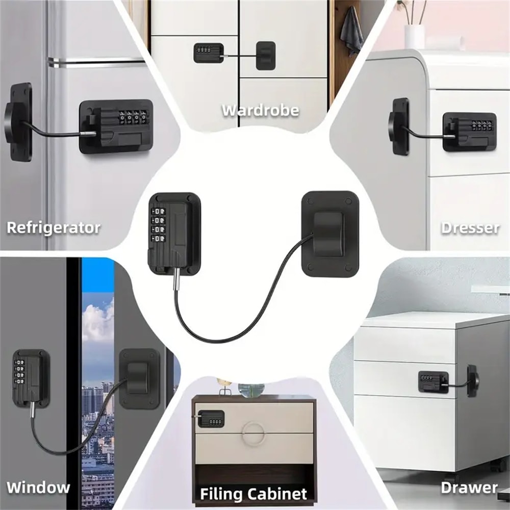 No Drill Child Safety Lock For Cabinets Drawers And Fridge Doors 3