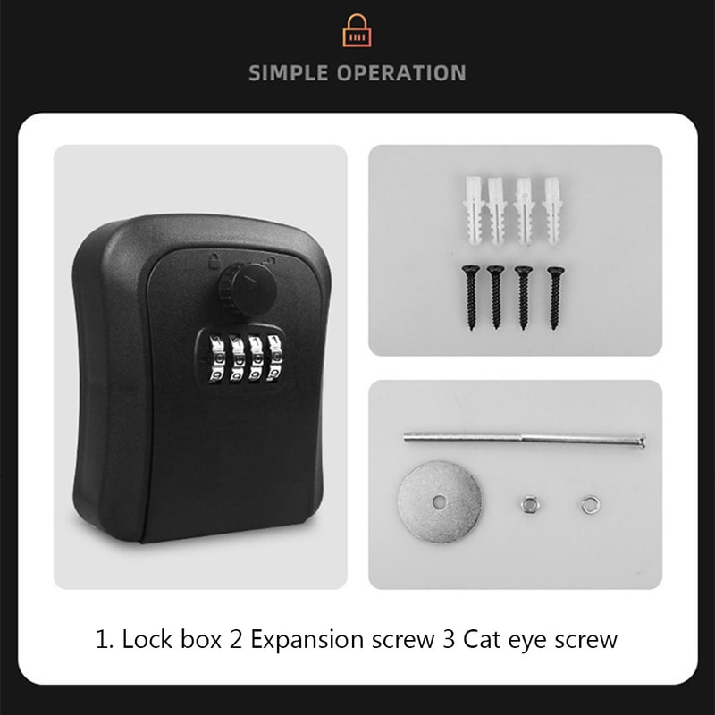 Wall Mounted Key Lock Box With Digit Code Weatherproof Key Safe Box For Home Rentals 3