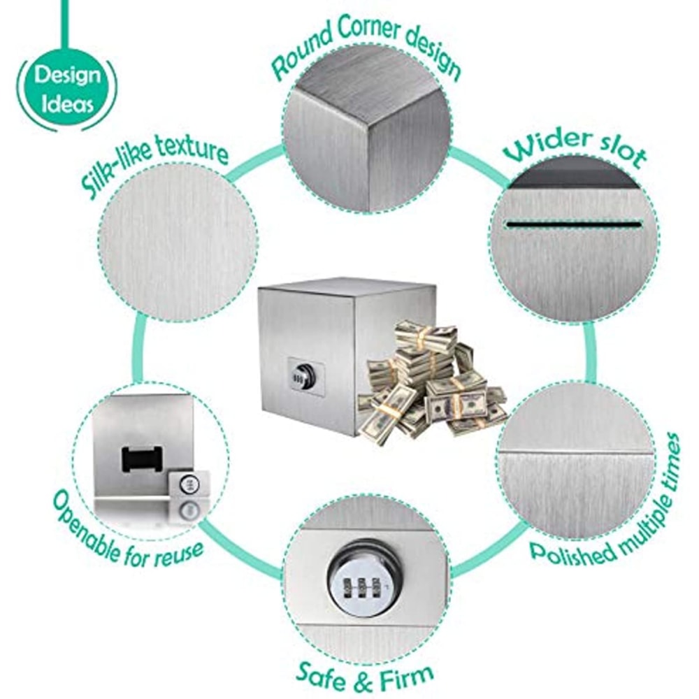 SecureLock Metal Bank With Password Reusable Adult Savings Box 2