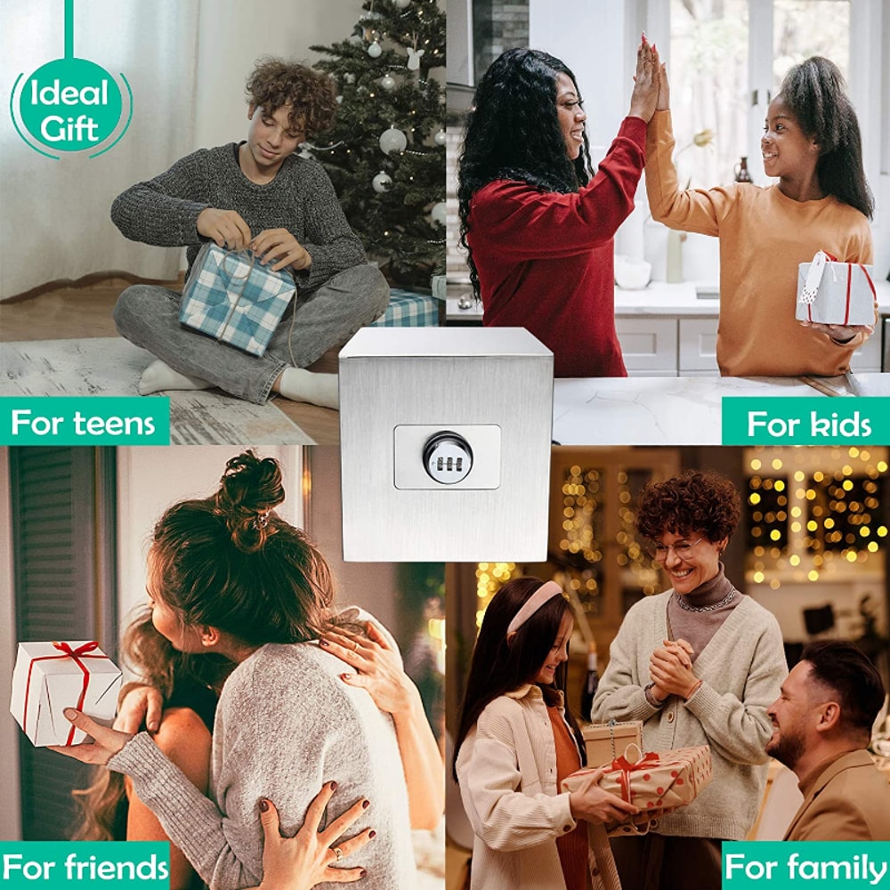 SecureLock Metal Bank With Password Reusable Adult Savings Box 7