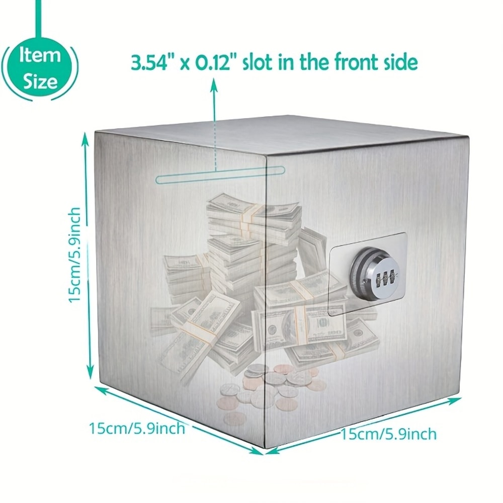 SecureLock Metal Bank With Password Reusable Adult Savings Box 4