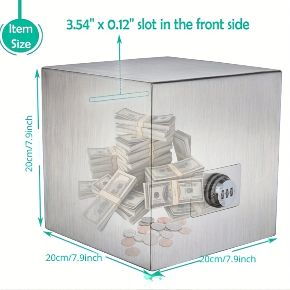 SecureLock Metal Bank With Password Reusable Adult Savings Box 6