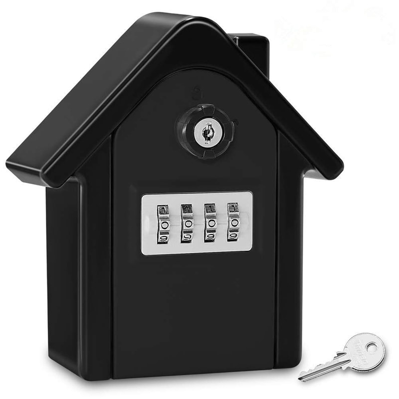 Wall Mount Key Lock Box With Resettable Code Heavy Duty Outdoor Key Safe For Secure Key Storage 0