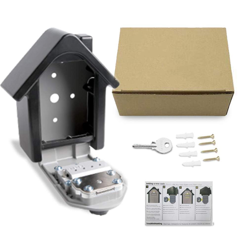 Wall Mount Key Lock Box With Resettable Code Heavy Duty Outdoor Key Safe For Secure Key Storage 3