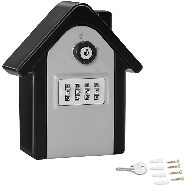 Wall Mount Key Lock Box With Resettable Code Heavy Duty Outdoor Key Safe For Secure Key Storage 6