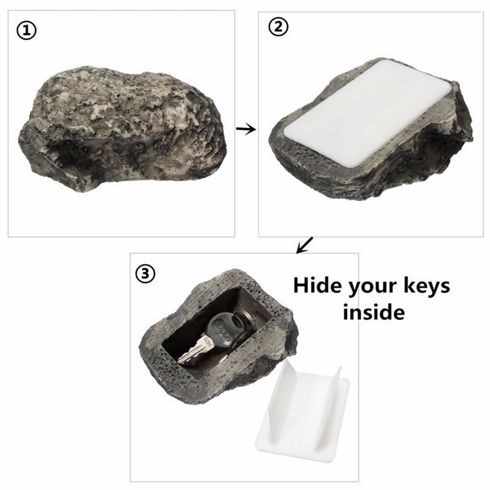 Discreet Fake Rock Key Holder Outdoor Key Safe Hidden Key Box for Home and Travel