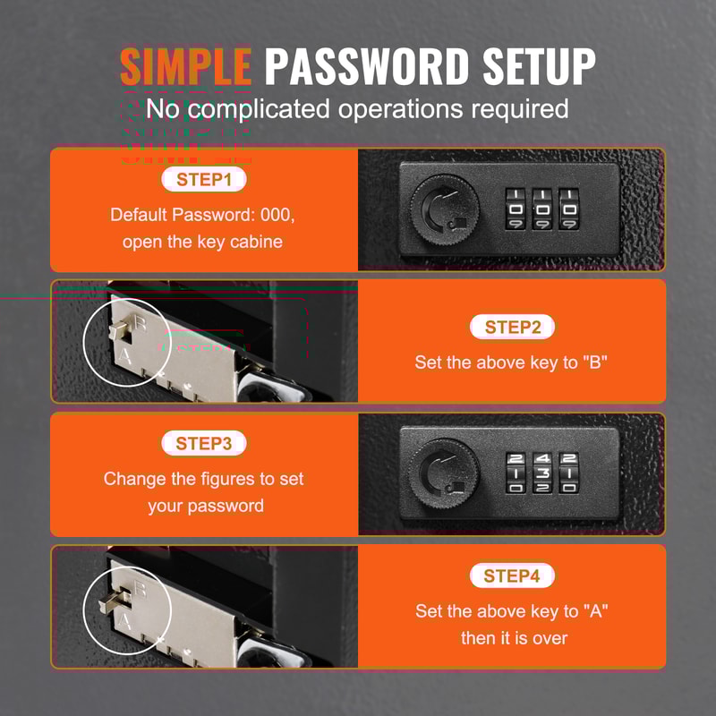 SecureWall Key Cabinet Lock Box With Adjustable Racks Key Storage Organizer 5