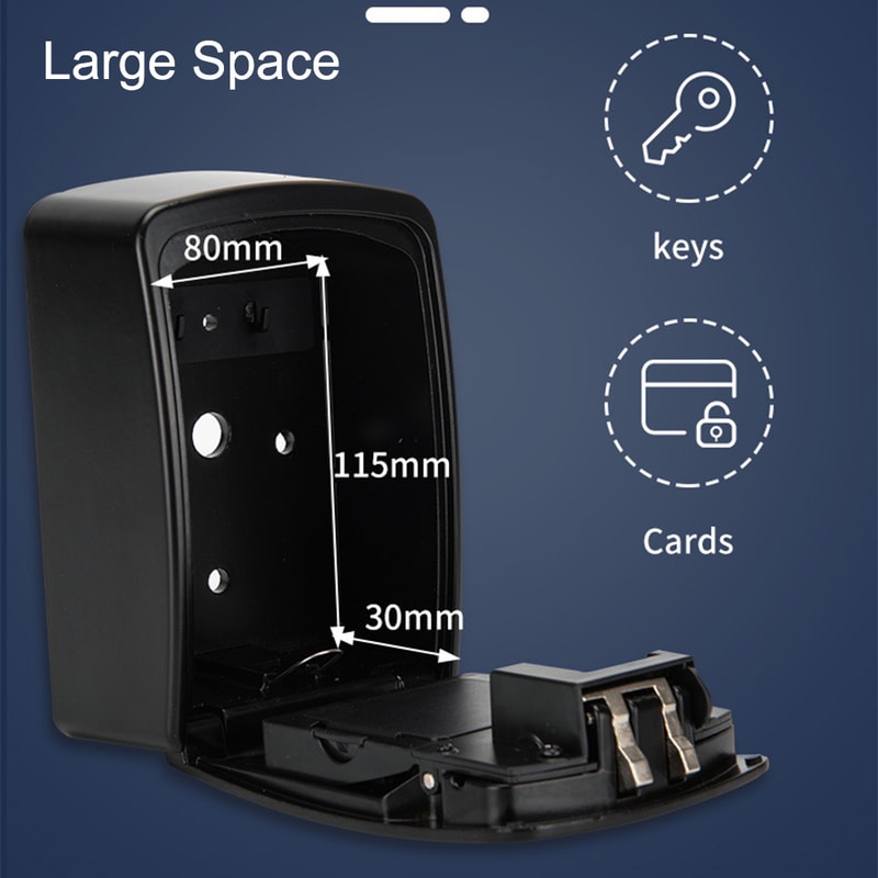Smart Bluetooth Wall Mounted Key Lock Box With APP Control Waterproof Large Capacity Safe 4