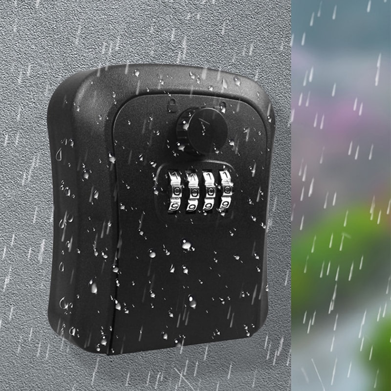 Premium Outdoor Key Lock Box Waterproof Wall Mount Key Hider With Resettable Combination 0