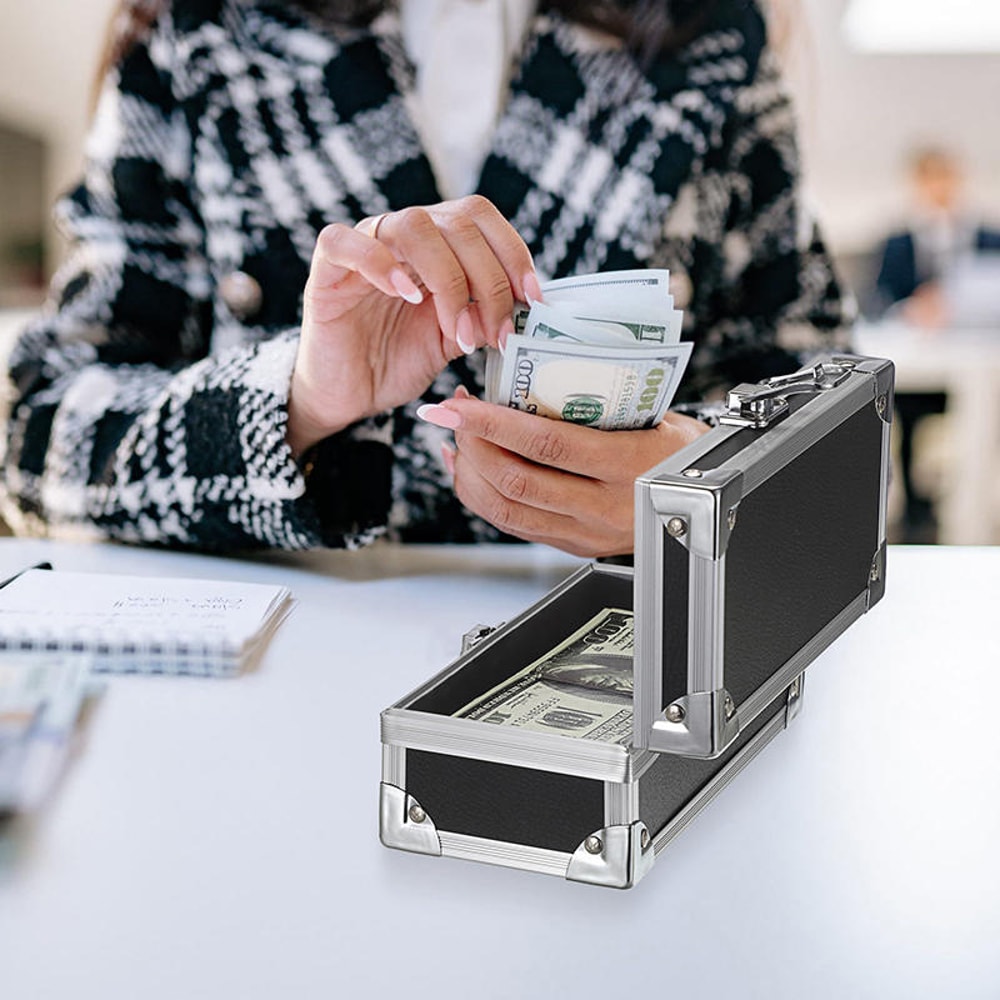 Portable Aluminum Alloy Password Safe Box For Cash Documents 1