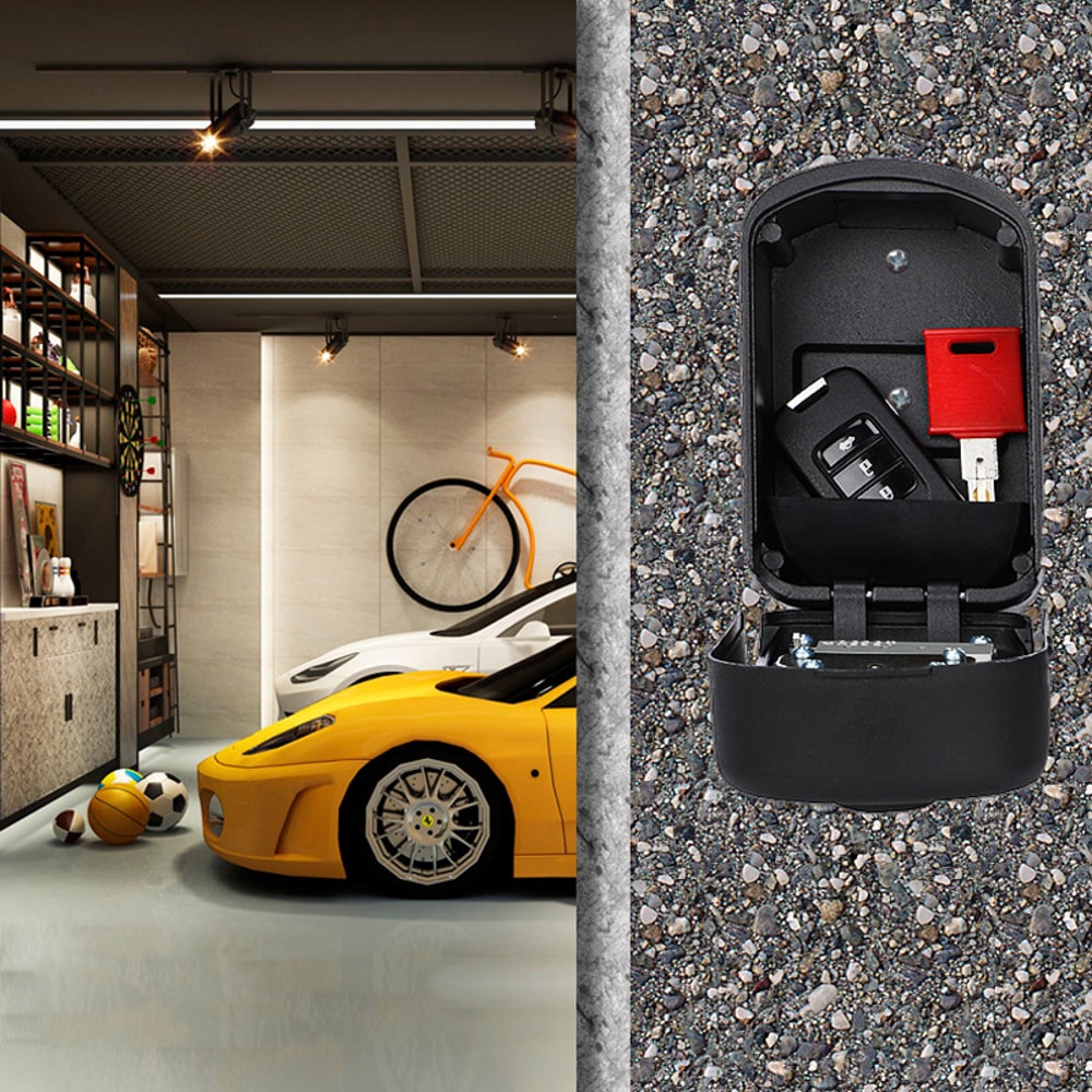 Premium Outdoor Wall Mounted Key Safe Lock Box with Resettable Combination