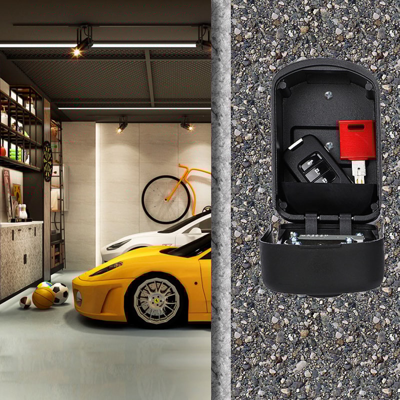 Premium Outdoor Wall Mounted Key Safe Lock Box with Resettable Combination