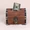 Vintage Wooden Treasure Chest Piggy Bank Lockable Storage Box 3