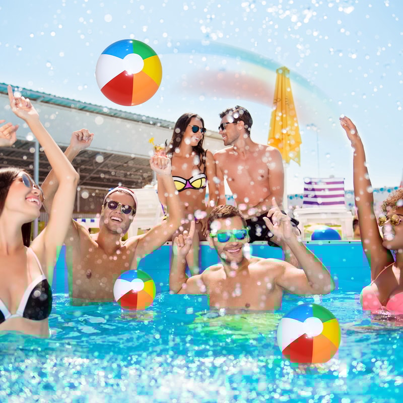 Colorful Inflatable Beach Balls For Kids Pool Party Fun 3