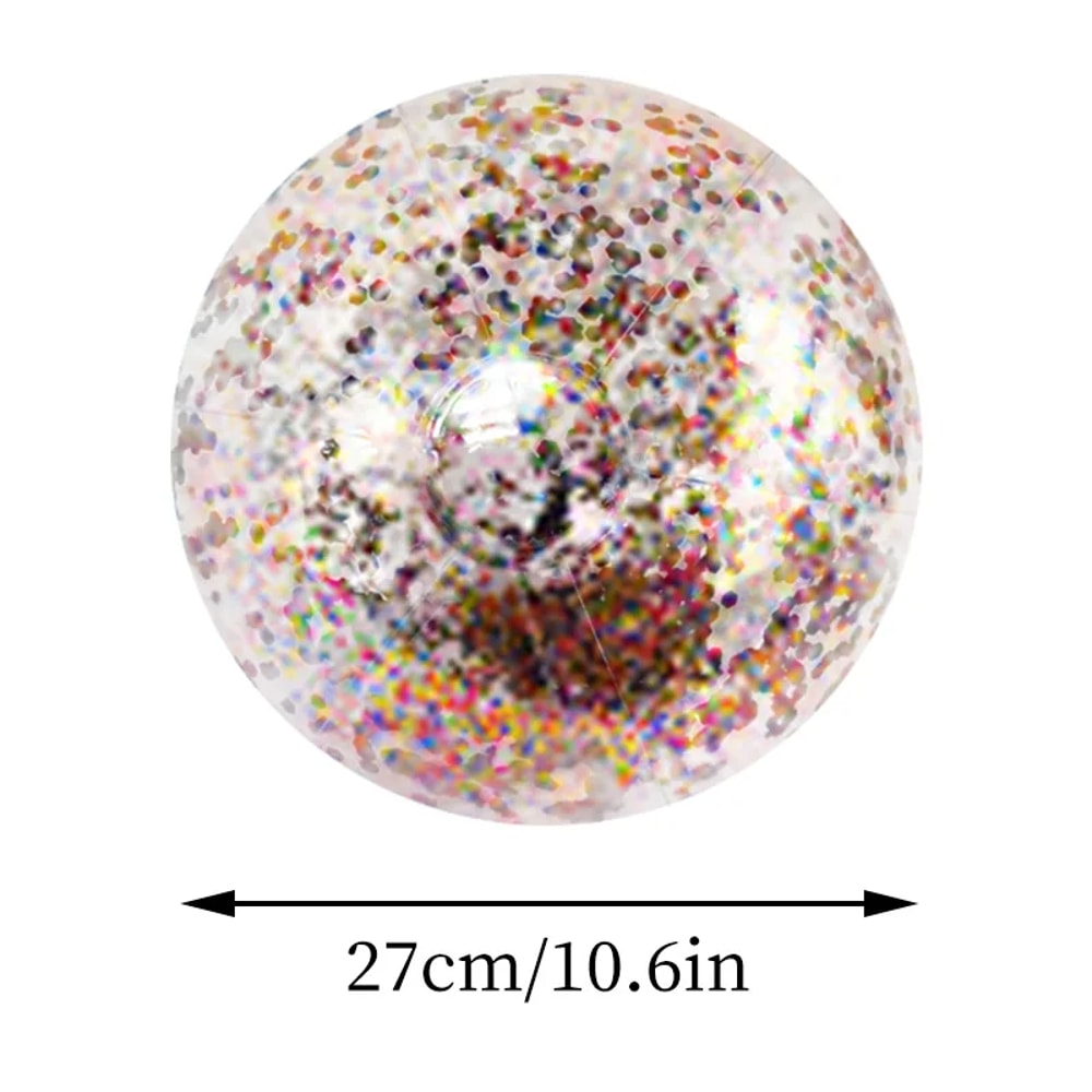 Sparkle Clear Glitter Beach Ball Inflatable Pool Toy For Summer Fun 11